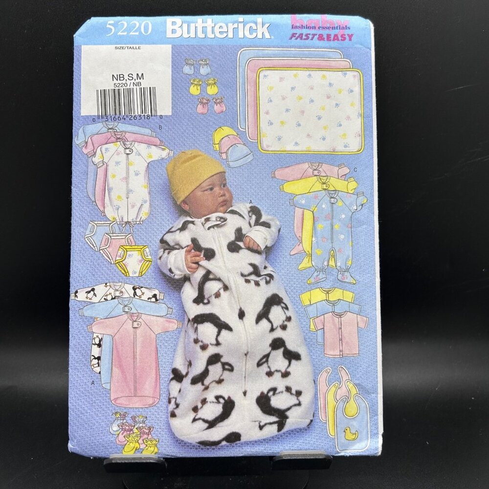 Butterick 5220 “Infants Necessities” (Size NB, S, M) Sewing Pattern Uncut FF